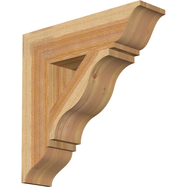 Ekena Millwork Funston Traditional Rough Sawn Bracket, Western Red Cedar, 6"W x 24"D x 24"H BKT06X24X24FST01RWR - main